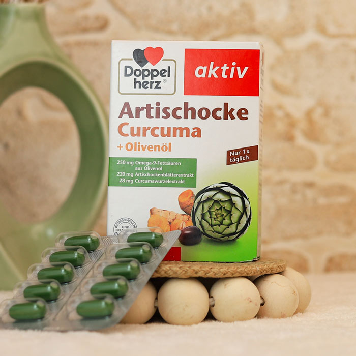 artischocke-aktiv کپسول آرتیشو + زردچوبه + روغن زیتون دوپل هرز - تصویر 1