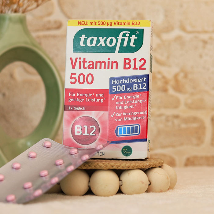 b12--taxofit قرص ویتامین ب12 500 تاکسوفیت - تصویر 1
