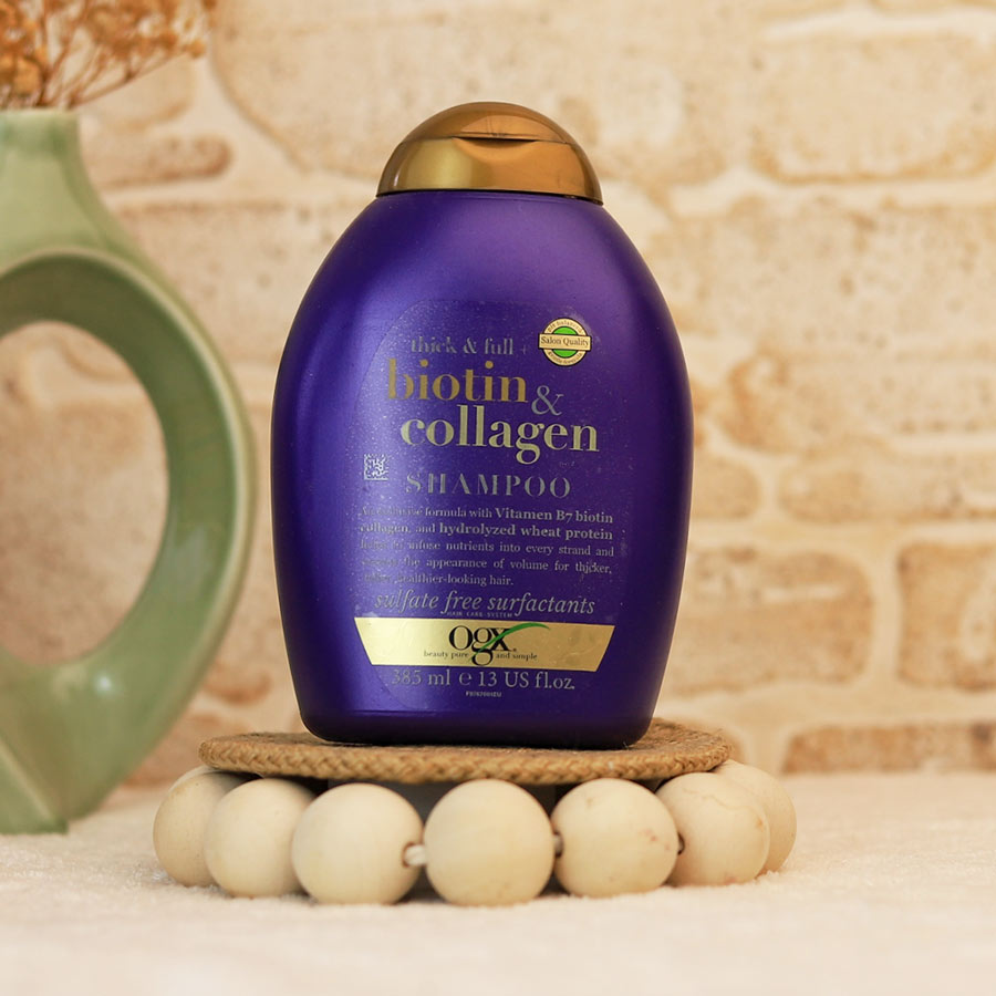 biotin-collagen-ogx-shampoo شامپو بیوتین کلاژن اوجی ایکس - تصویر 1